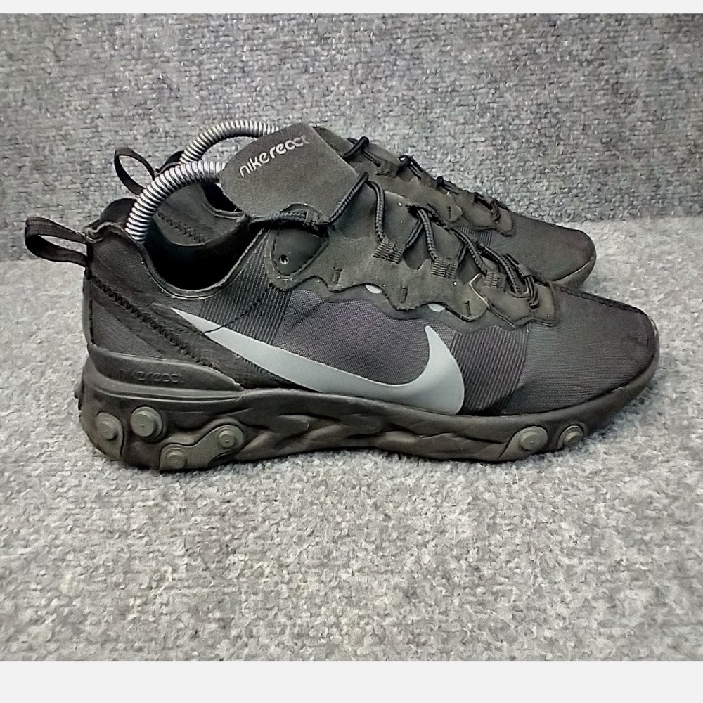 Nike React Element 55 Mens Size 7.5 Black Grey BQ6166-008 Running Shoes